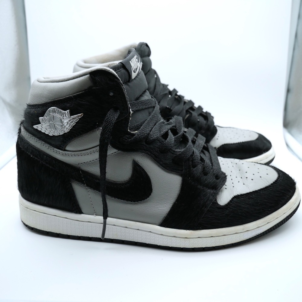 Nike Air Jordan 1 Retro High OG Twist 2.0 Grey Black Pony Hair DZ2523 Women 9.5